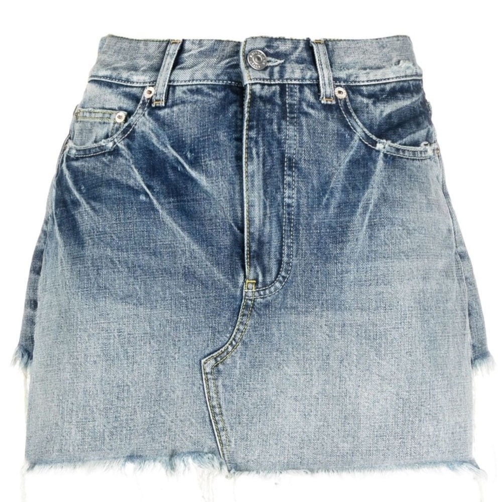 Balenciaga Trompe L'Oeil Denim Mini Skirt Shorts